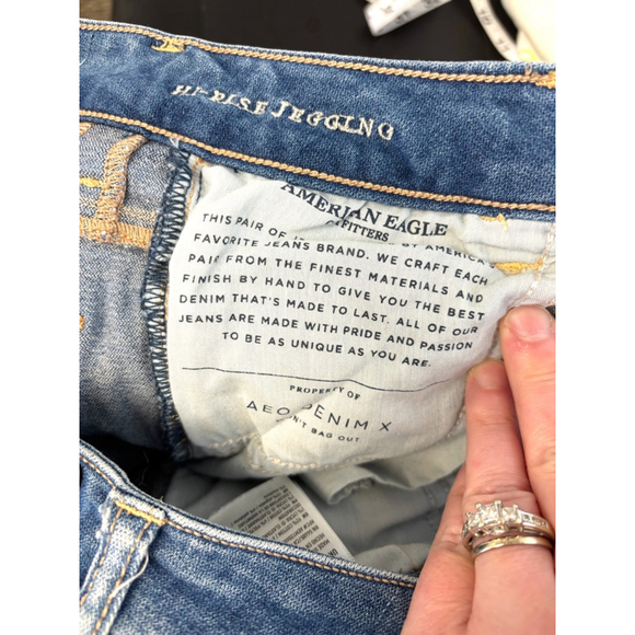 American Eagle Outfitters Womens Sz 0 Stretch Distressed High Rise Jegging Jeans - Picture 14 of 14